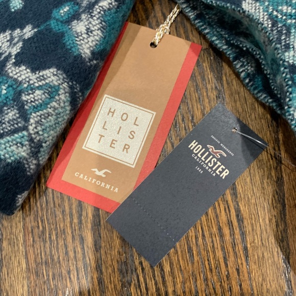 New Hollister Blanket Scarf One Size Blue Pattern - Picture 2 of 6